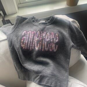 “Anneliese” personalized Gray and Pink Sweatshirt